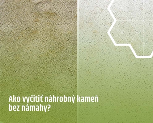 čistenie hrobu, nahrobný kameň pred a po