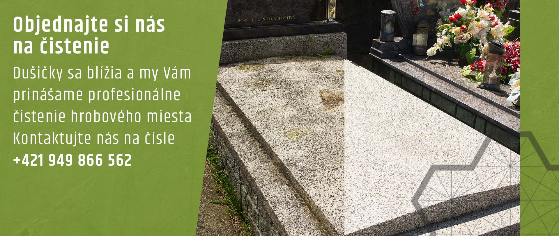 čistenie náhrobného kameňa