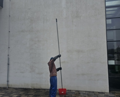 chémia na čistenie fasády